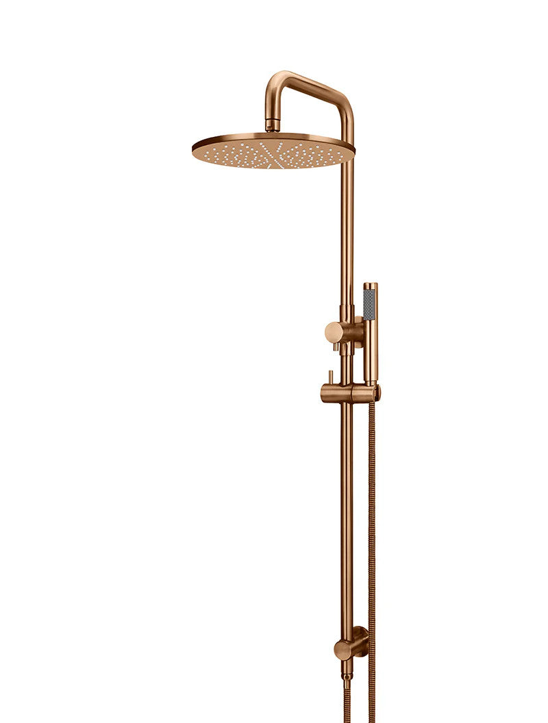 Meir Round Combination Shower Rail 300mm Rose + Single Function Hand Shower - Various Colour Finishes