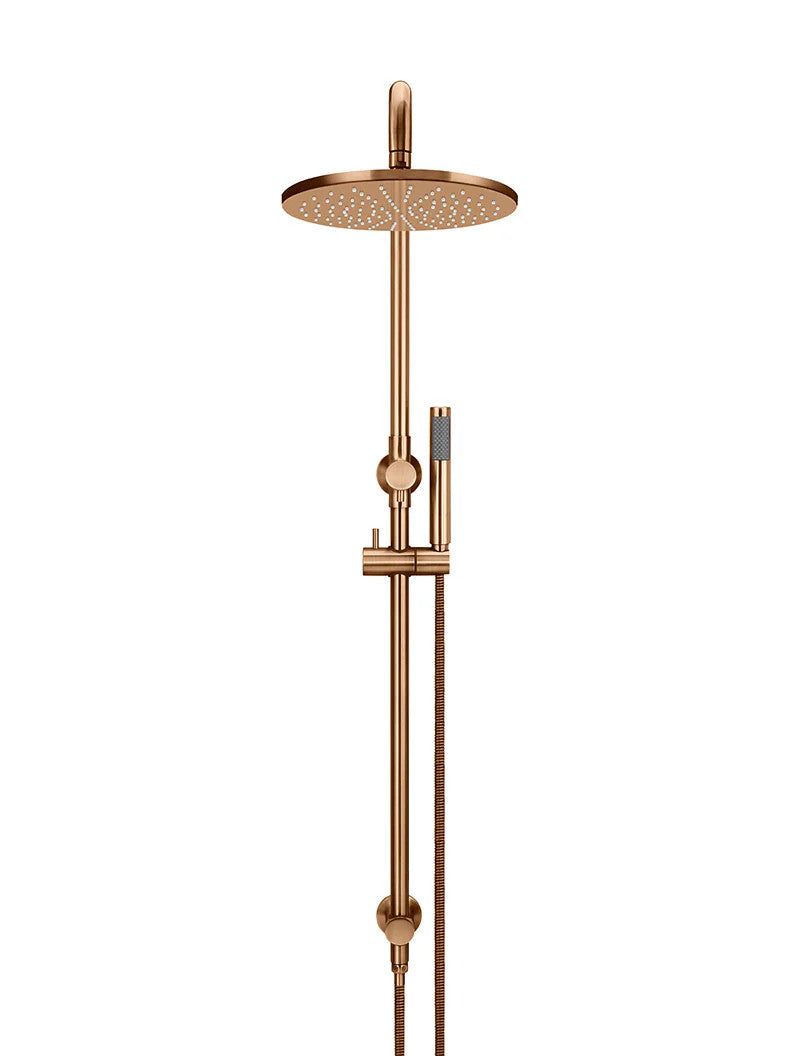 Meir Round Combination Shower Rail 300mm Rose + Single Function Hand Shower - Various Colour Finishes