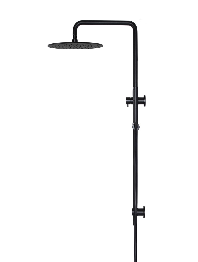 Meir Round Combination Shower Rail 200mm Rose + Single Function Hand Shower - Various Colour Finishes