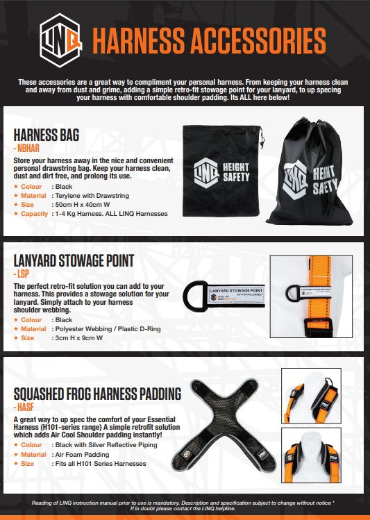 LINQ Duffle Kit Bag and Nylon Bag for Linq Safety Harnesses