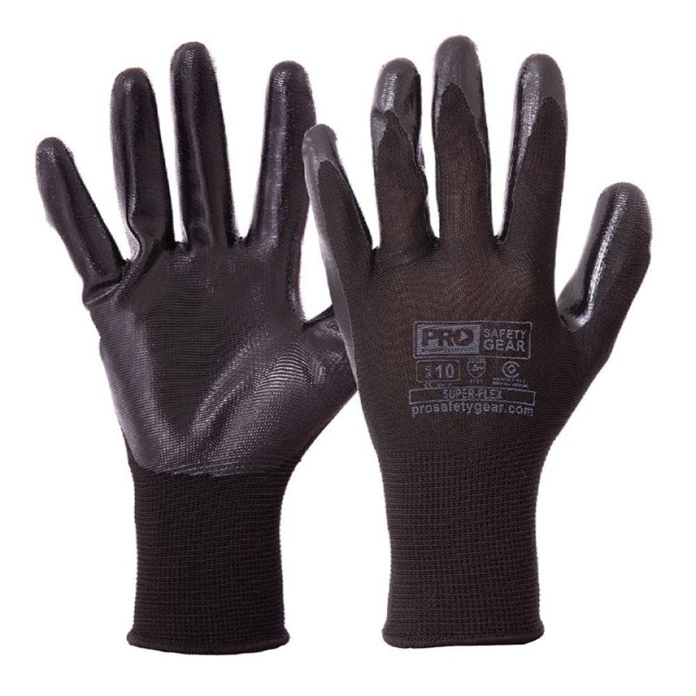 Pro Choice Super-Flex Nitrile Dip Gloves - 1, 6 or 12 Pairs in 5 Size Options
