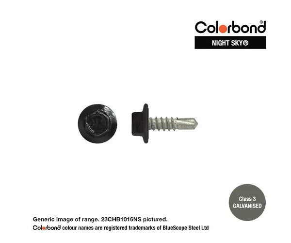 Macsim Hex Washer Face Self Drilling Galvanised PAINTED HEAD Screws - Box of 1000 - Various Sizes and Colours