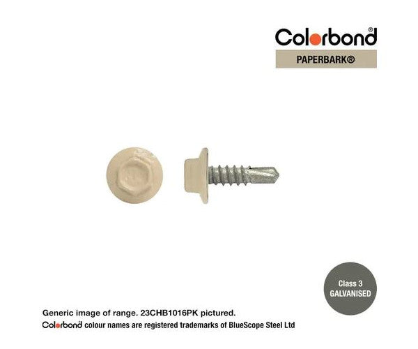 Macsim Hex Washer Face Self Drilling Galvanised PAINTED HEAD Screws - Box of 1000 - Various Sizes and Colours