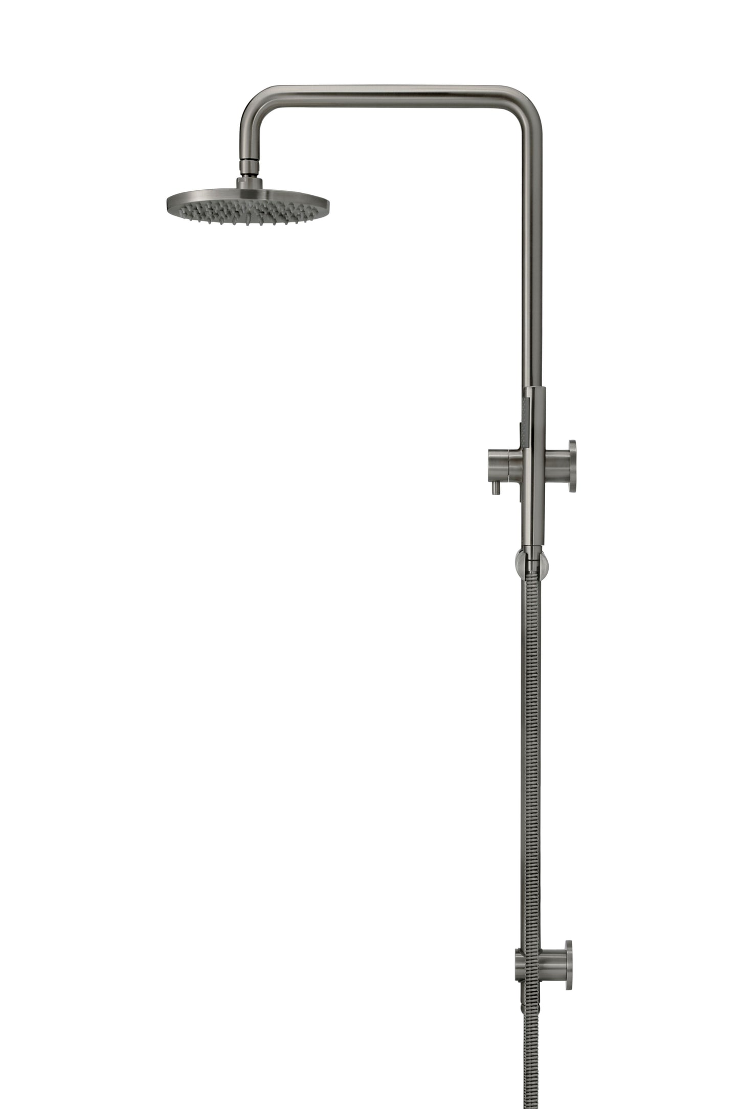 Meir Round Combination Shower Rail 200mm Rose + Single Function Hand Shower - Various Colour Finishes