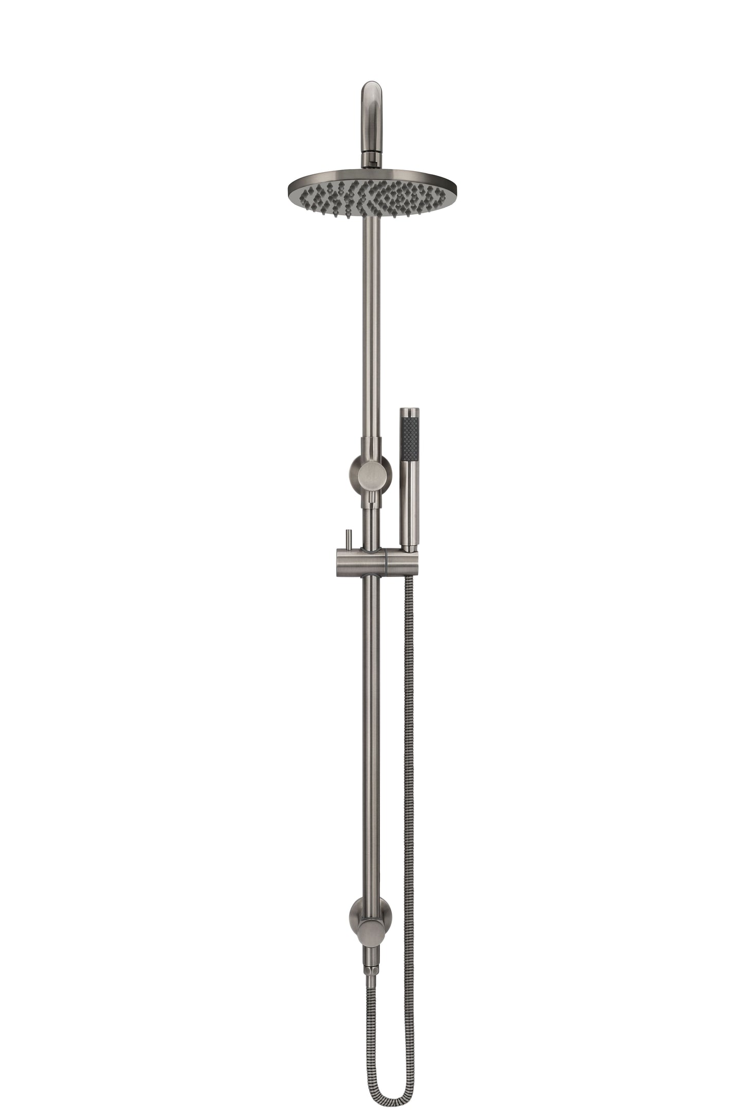 Meir Round Combination Shower Rail 200mm Rose + Single Function Hand Shower - Various Colour Finishes