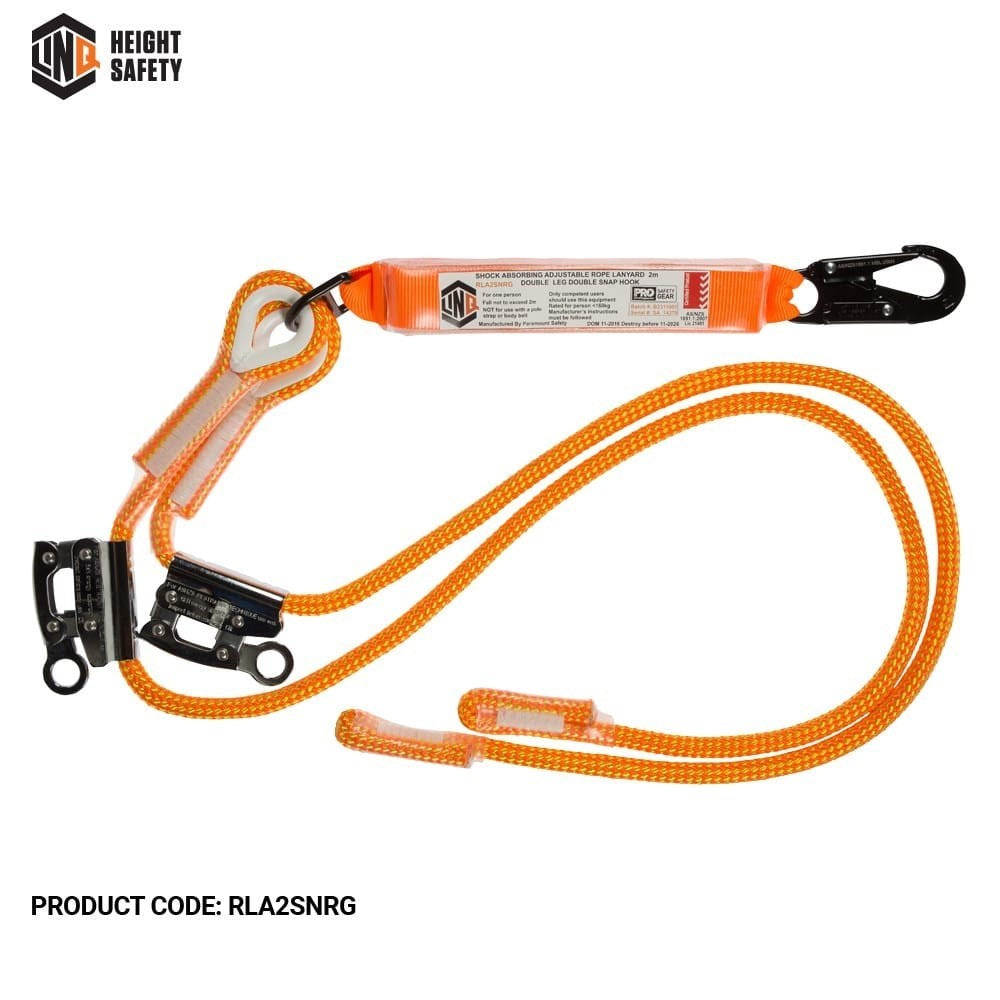 Linq Height Safety Double Adjustable Rope Lanyards - Plus Hardware Made to Order