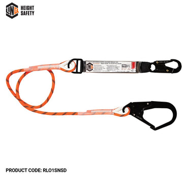 Linq Single Leg Kernmantle 2M Shock Absorb Rope Lanyard - Plus Harware
