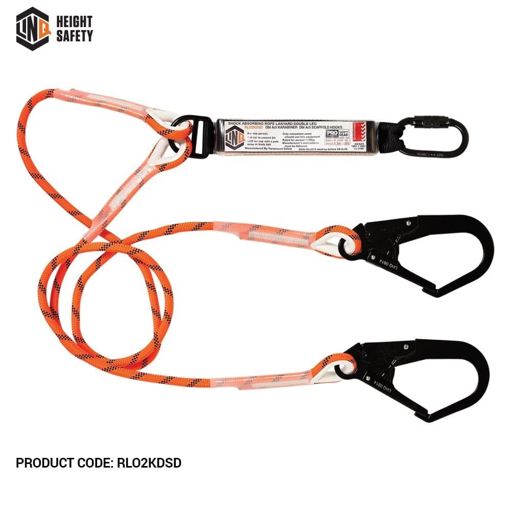 Linq Double Leg Kernmantle 2m Shock Absorb Rope Lanyard - Plus Hardware Made To Order