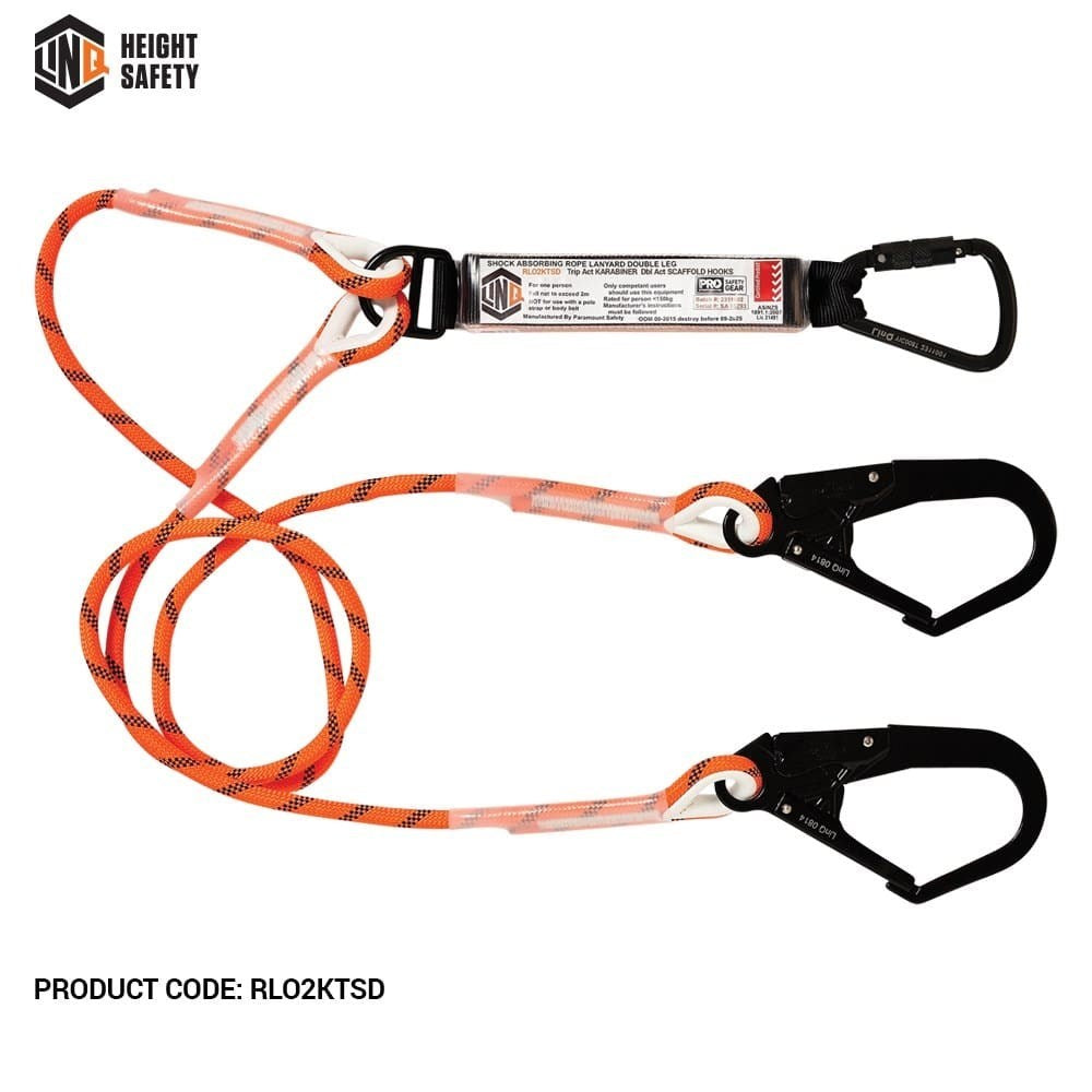 Linq Double Leg Kernmantle 2m Shock Absorb Rope Lanyard - Plus Hardware Made To Order