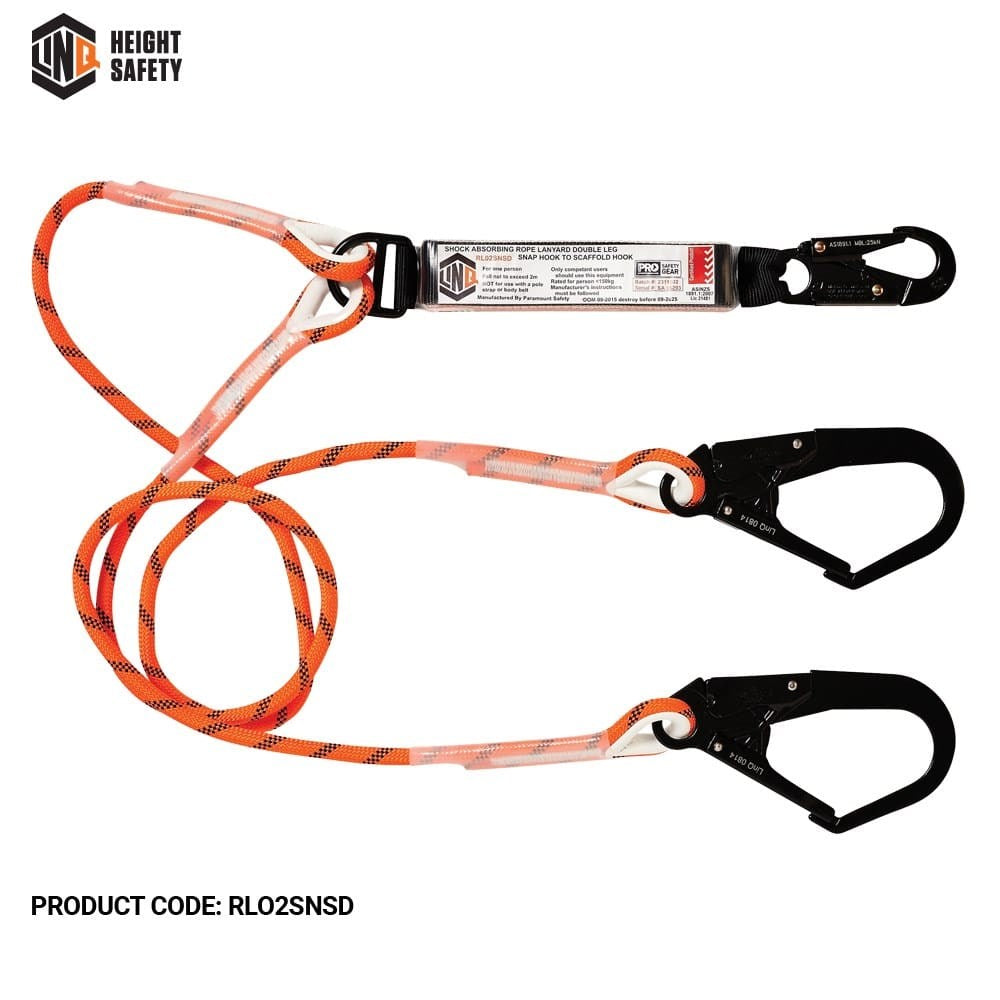 Linq Double Leg Kernmantle 2m Shock Absorb Rope Lanyard - Plus Hardware Made To Order