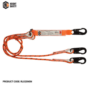 Linq Double Leg Kernmantle 2m Shock Absorb Rope Lanyard - Plus Hardware Made To Order