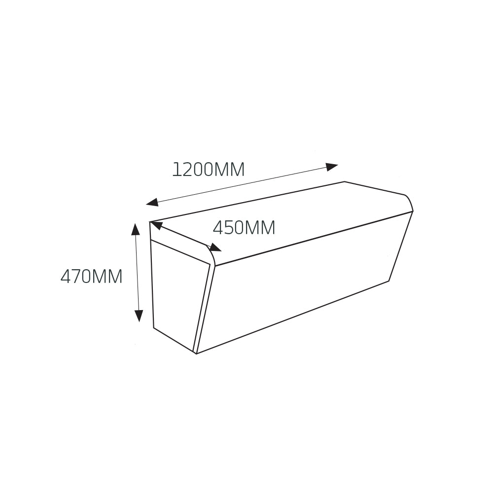 Radiant Thermasheet shower seat 1200 x 450 x 470 mm
