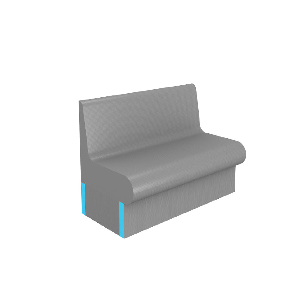Thermasheet Curved shower seat with back 1200 x 586 x 870 mm