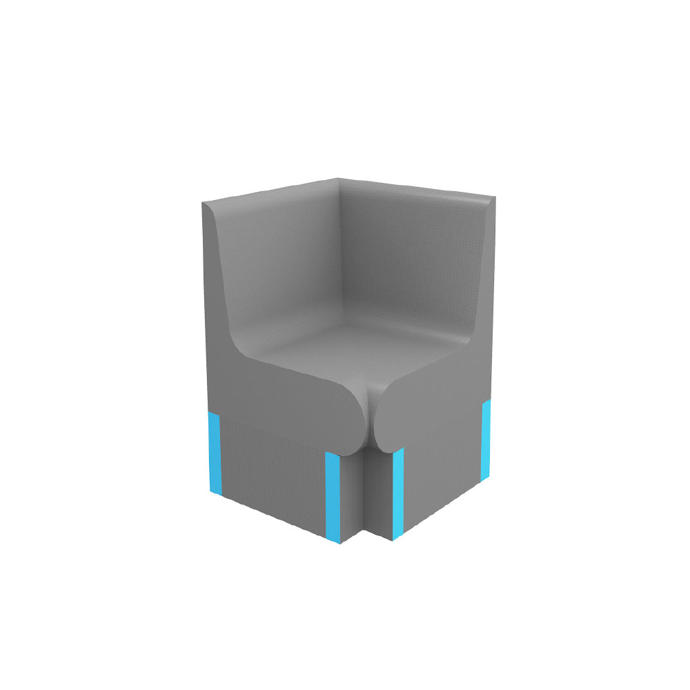 Thermasheet Curved corner shower seat with back 600 x 600 x 870 mm