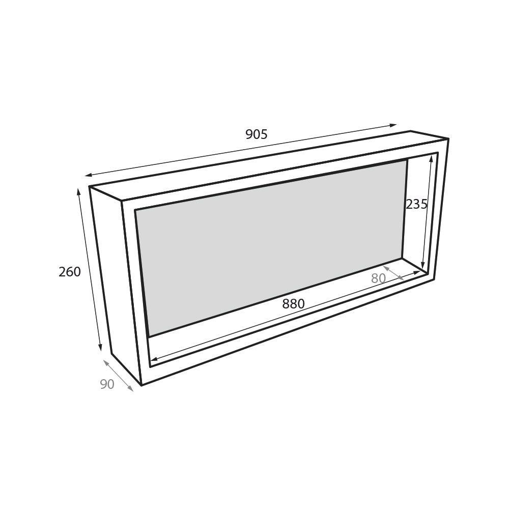 Radiant ThermaNiche Shower/Wall Niche - 90mm Deep - Various Sizes Available