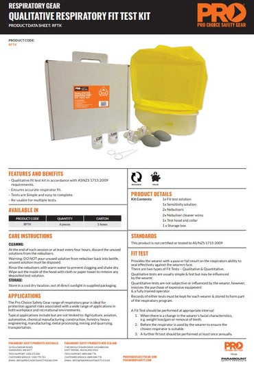 Pro Choice Replacement Hood for Qualitative Respiratory Fit Test Kit