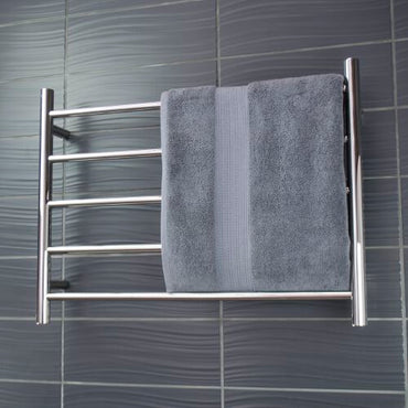 Radiant Heated Towel Rail (RTR03) 750mm x 550mm - 5 bars (ROUND) - BOTTOM RIGHT Power