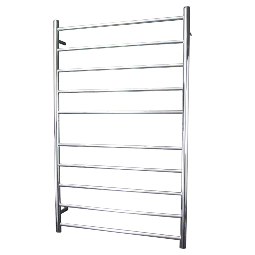 Radiant Heated Towel Rail (RTR04) 750mm x 1200mm - 10 bars (ROUND) - BOTTOM RIGHT Power