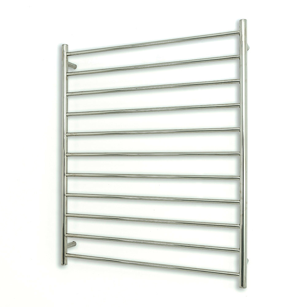 Radiant Heated Towel Rail (RTR05) 900mm x 1100mm - 11 Round Bars - Mirror Polished