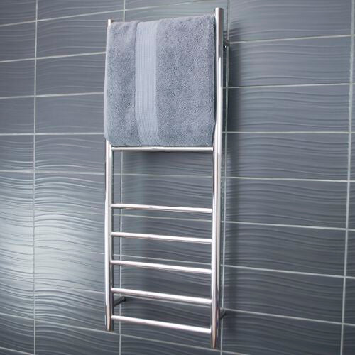 Radiant Heated Towel Rail (RTR430) 430mm x 1100mm - 10 bars (ROUND) - BOTTOM LEFT Power