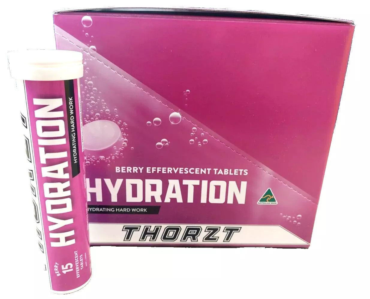 Thorzt Effervescent Tablets - Hydration + Vitamins Energy Punch, Berry, Orange