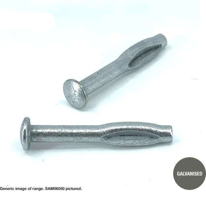 Macsim Mushroom Head SPLITZ Anchors Galvanised - Box of 100 - Various Sizes