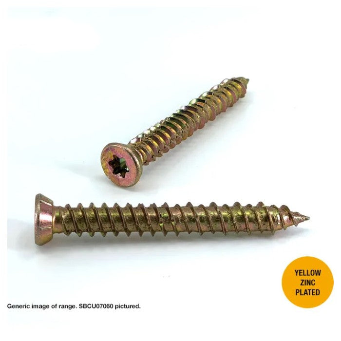Undercut Countersunk Screwbolt 7.5mm x Length Galvanised or Zinc - Box of 100