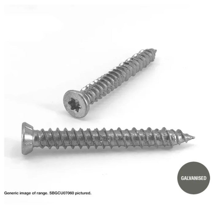 Undercut Countersunk Screwbolt 7.5mm x Length Galvanised or Zinc - Box of 100