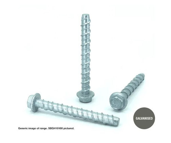Flanged Hex Head Galvanised Screwbolt - Various Diameter x Length and Box Quantities