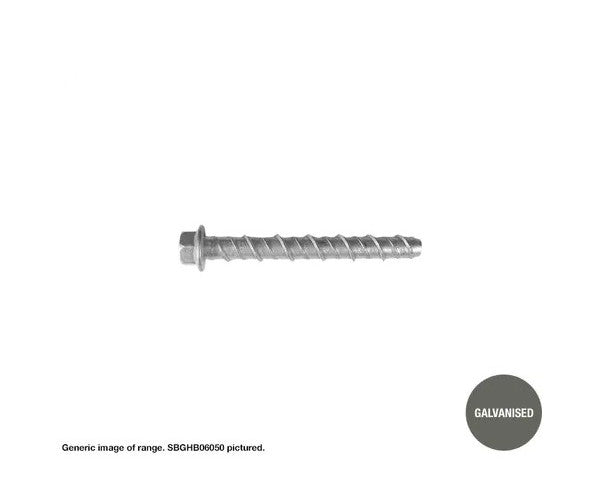 Flanged Hex Head Galvanised Screwbolt - Various Diameter x Length and Box Quantities