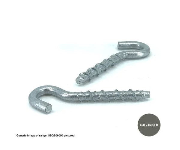 Swag Hook Head Screwbolt Galvanised - Box of 25
