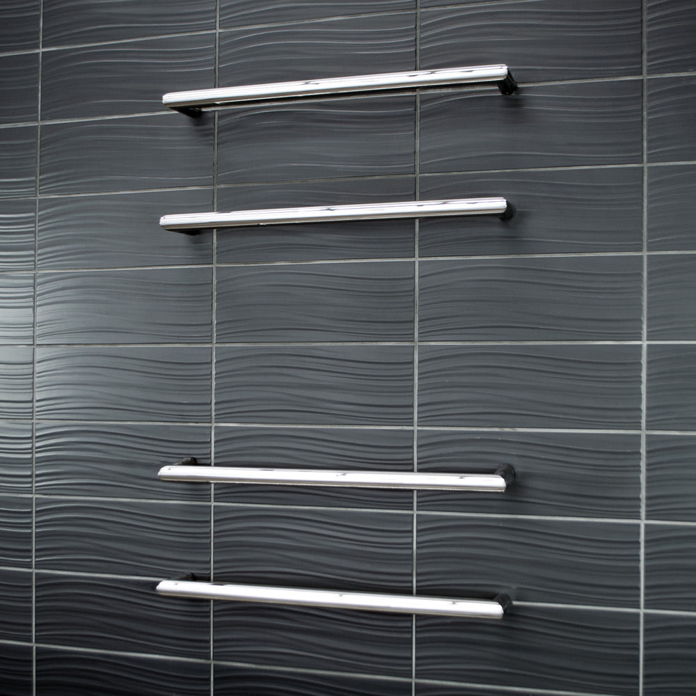 Radiant Single Round Bar NON-HEATED Towel Rails (NH-SBRTR) - Various Widths and Colour Finishes