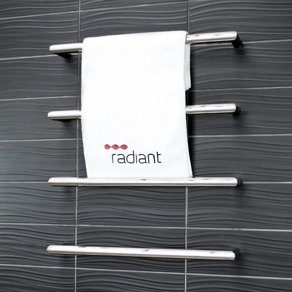 Radiant Single ROUND Bar Heated Towel Rail Kits (SBRTR) - Various Widths, Colour Finishes and Number of Bars Available