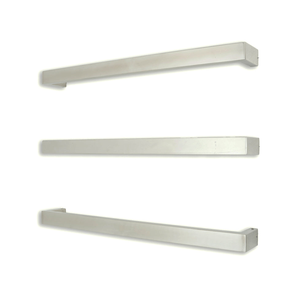 Radiant Single SQUARE Bar Heated Towel Rail Kits (SBSTR) - Various Widths, Colour Finishes and Number of Bars Available