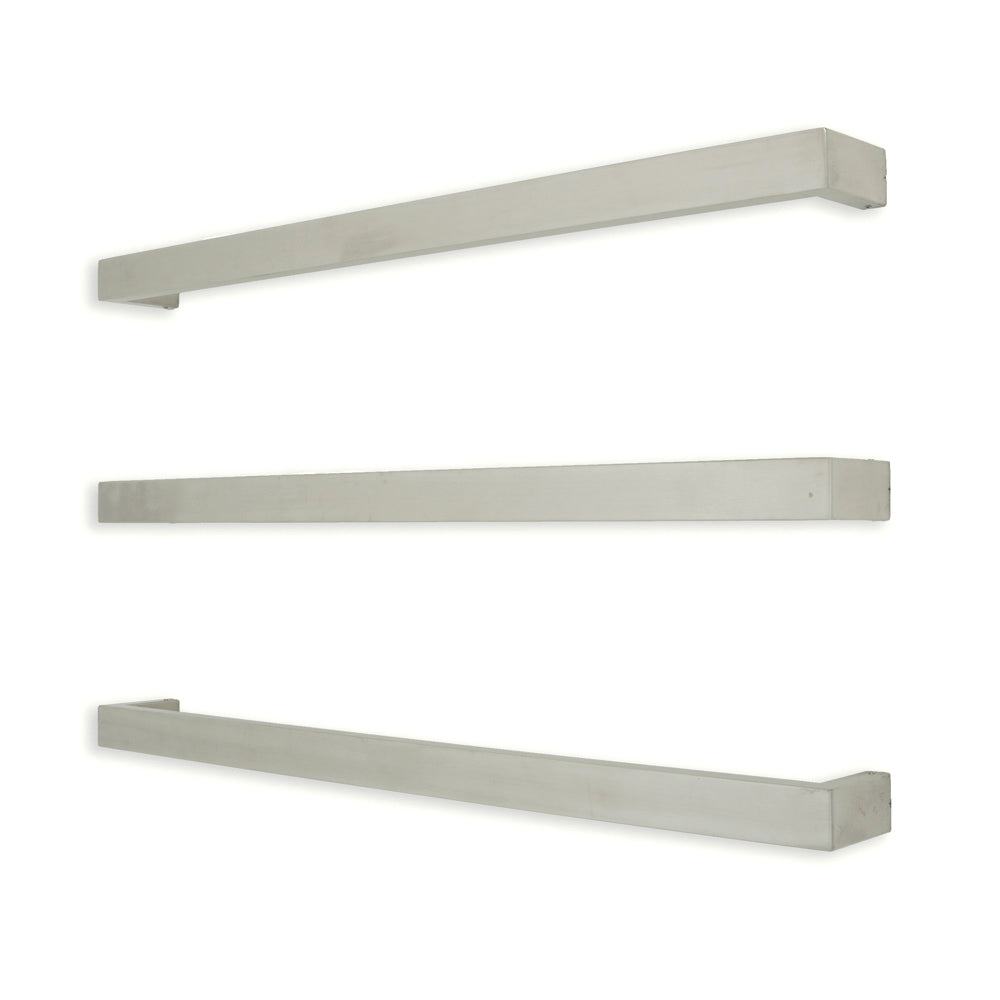 Radiant Single SQUARE Bar NON-HEATED Towel Rail Kits (SBSTR) - Various Widths and Colour Finishes