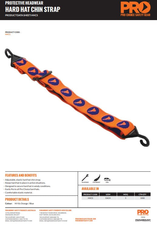 Pro Choice Hard Hat Chin Straps - 2 Design Options