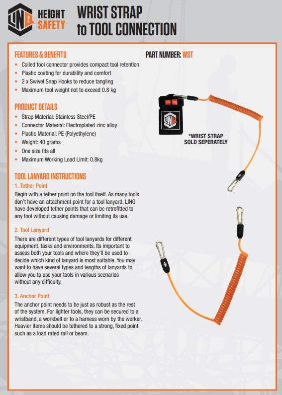 Linq Height Safety Tool Lanyard Accessories - Various Options