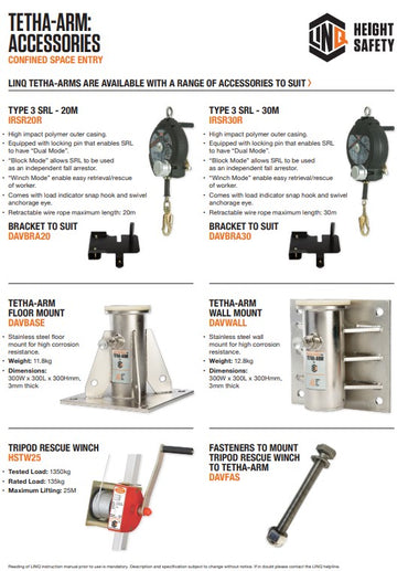 Davit Removable Bracket to suit Tetha Arm and Base System IRSR Series