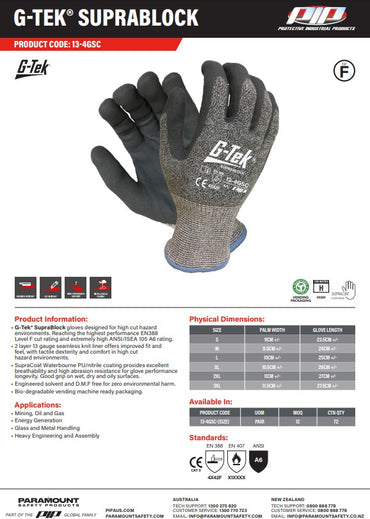 G-Tek SupraBlock Gloves 2XL - 12 Pairs