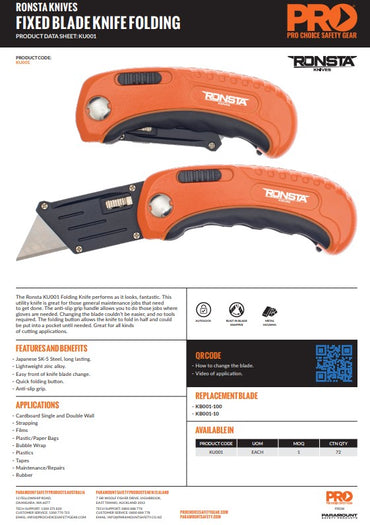 Ronsta Fixed Blade Folding Knife