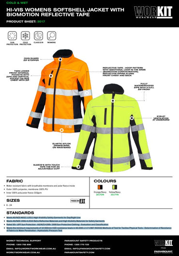 Womens Biomotion Taped Softshell Jacket - 2 Colour Options in Various Sizes