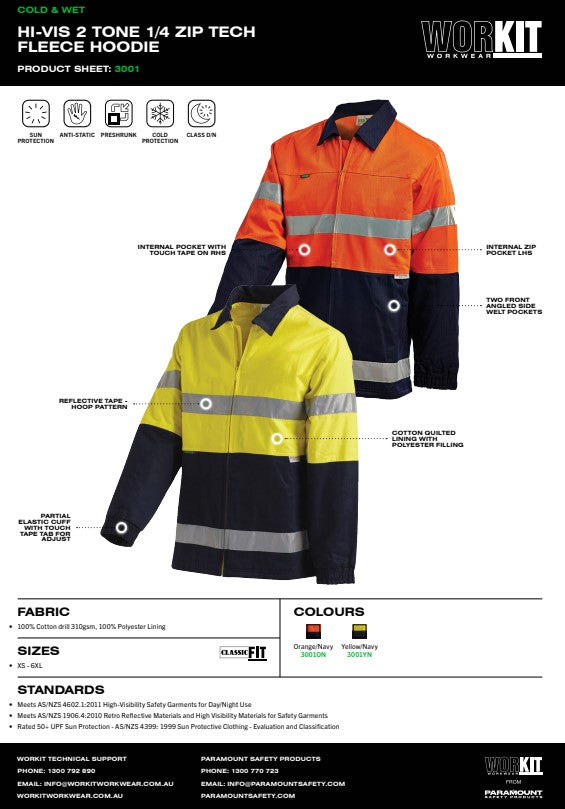 Hi Vis Taped 2 Tone Cotton Drill Jacket - 2 Colour Options in Various Sizes