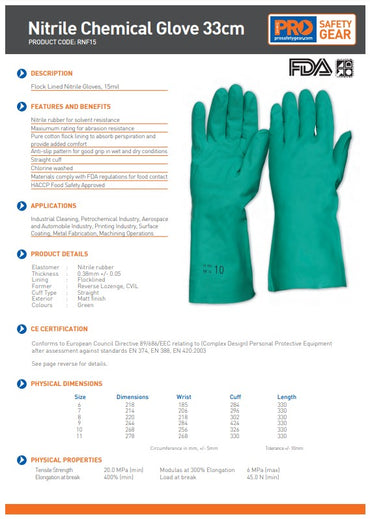 Pro Choice Green Nitrile Gloves - 12 Pairs in 6 Size Options