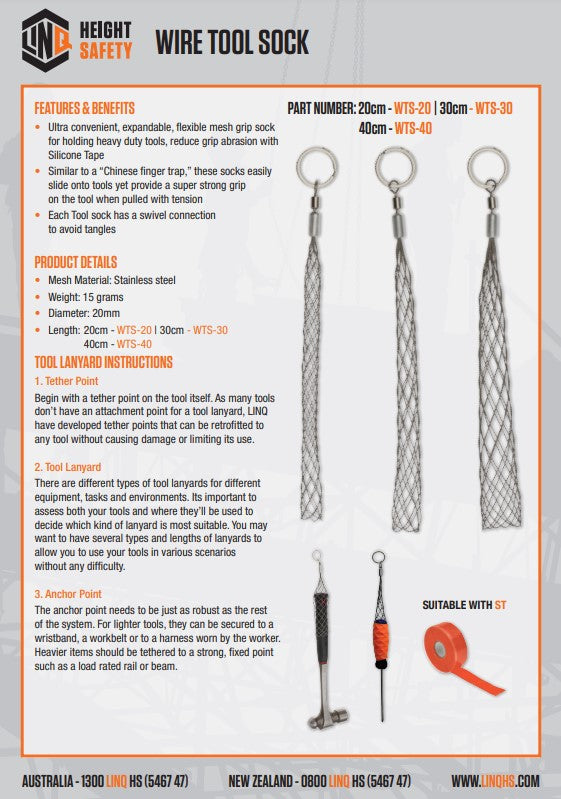 Linq Wire Tool Sock - 3 Length and Diameter Options