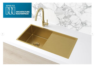 Meir Lavello Single Bowl Kitchen Sink with Drainboard 840 x 440mm - 3 Colour Finishes