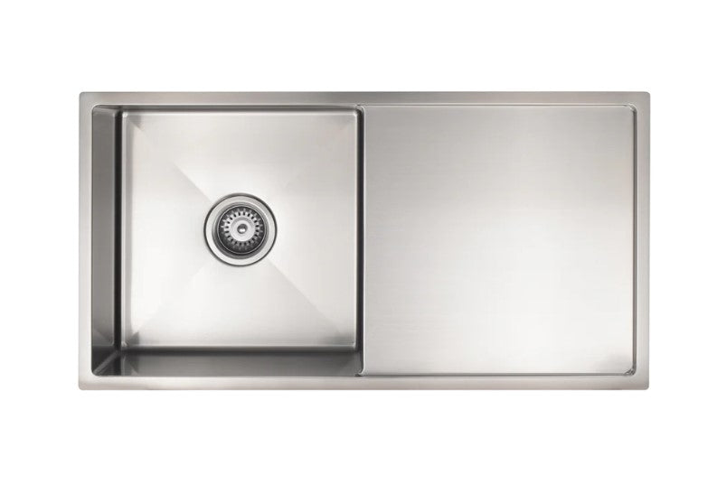 Meir Lavello Single Bowl Kitchen Sink with Drainboard 840 x 440mm - 3 Colour Finishes
