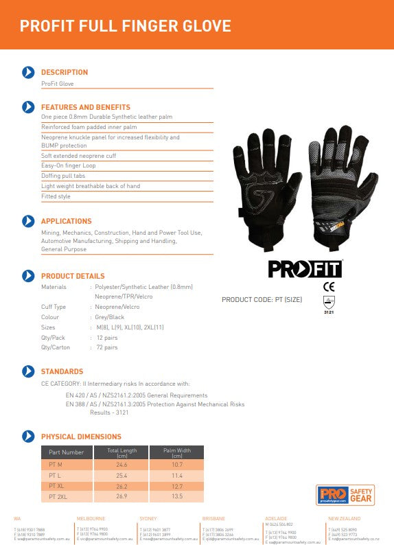 Pro Choice Profit Protec Gloves - 1, 6 or 12 Pairs in 2 Colours and 6 Size Options