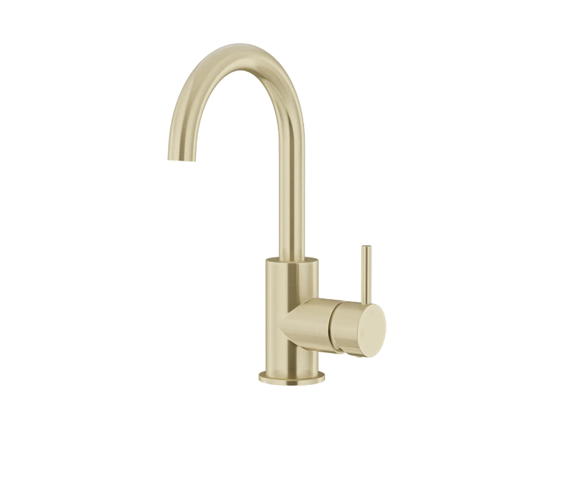 Meir Round Gooseneck Basin Mixer with Cold Start - Various Colour Finishes