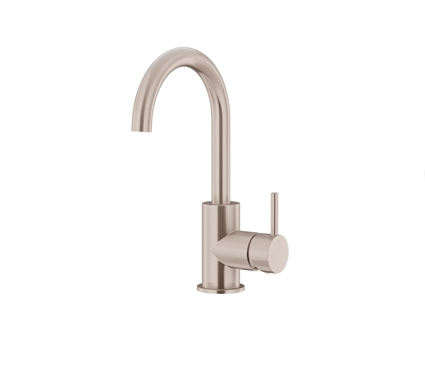 Meir Round Gooseneck Basin Mixer with Cold Start - Various Colour Finishes