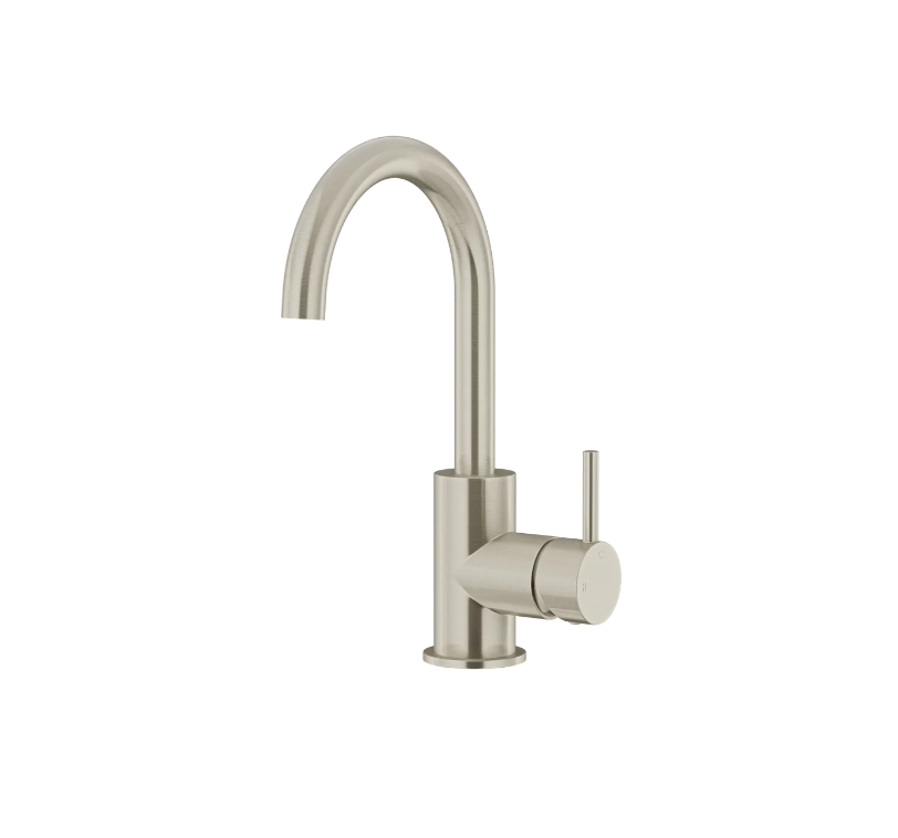 Meir Round Gooseneck Basin Mixer with Cold Start - Various Colour Finishes